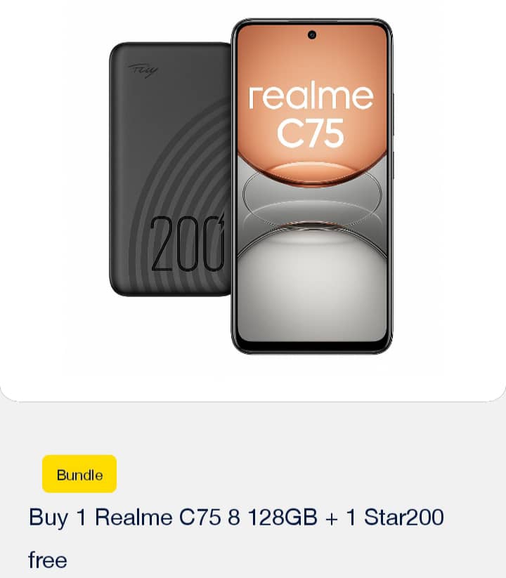 Realme C75 8 128GB +1 Star 200 free.
